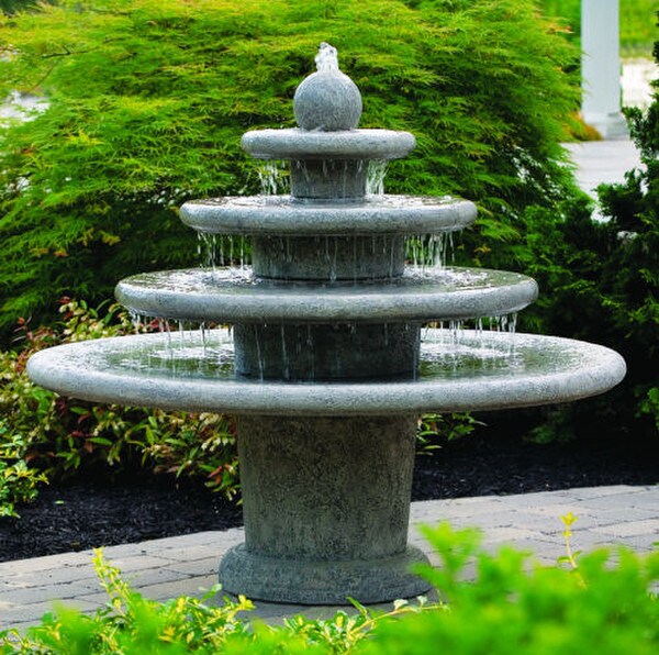 Gozo Sphere Cast Stone Garden Fountain